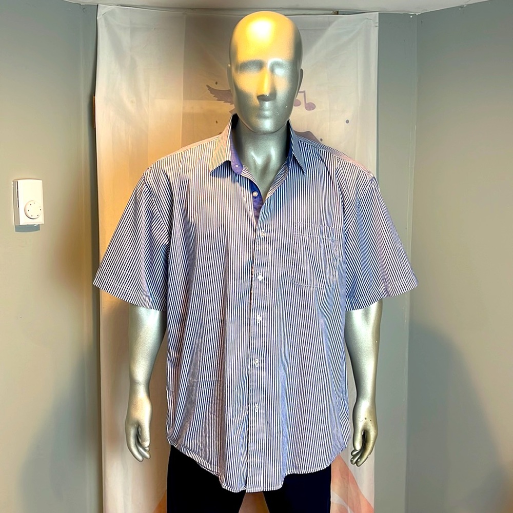 Bogari Stripped 100% Cotton Short Sleve Shirt Size XXL